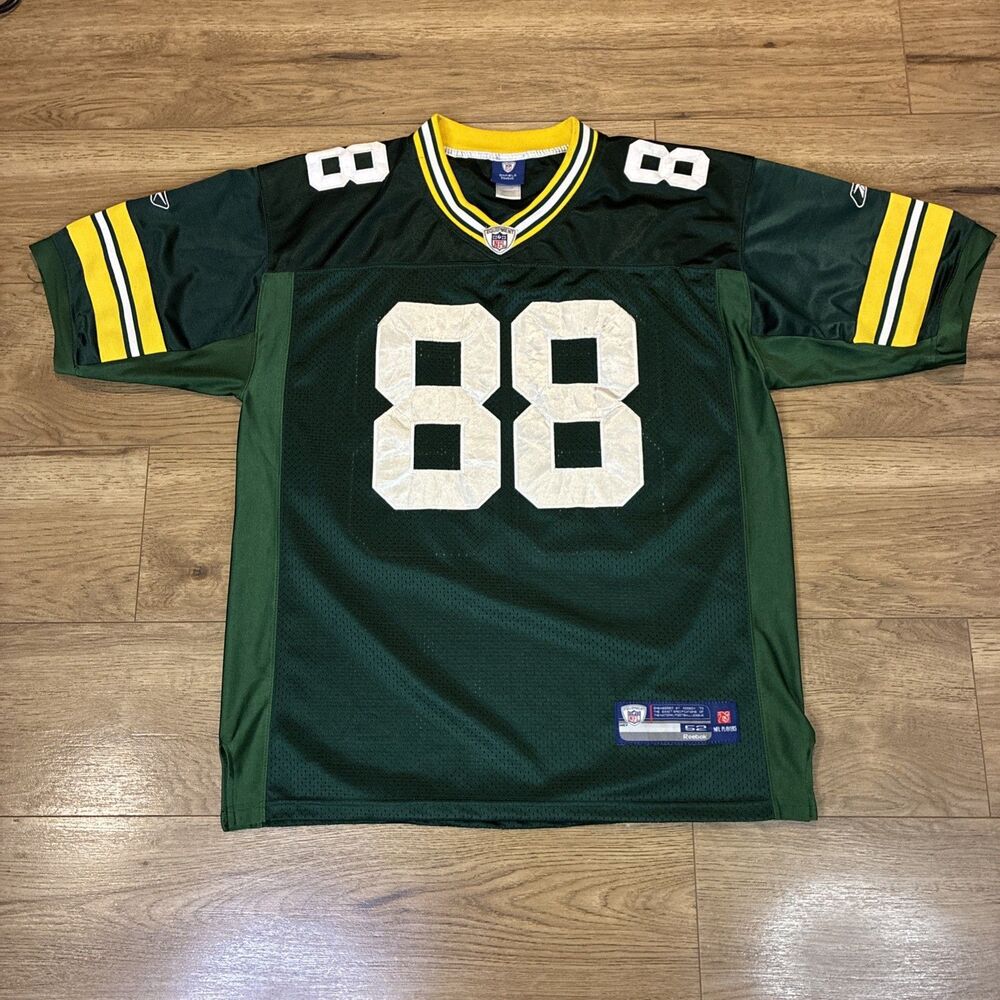 Green Bay Packers Jermichael Finley #88 Sewn Reebok On Field Jersey Size 52